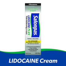 Salonpas Lidocaine Plus Pain Relieving Cream, 3 Ounce Tube..+ - £20.56 GBP