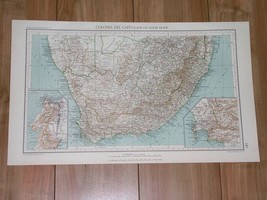 1927 Map Of South Africa / Cape Town Kaapstad Vicinity Inset Map - £15.91 GBP