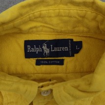 Ralph Lauren Shirt Mens L Yellow Long Sleeve Button Down Collar Logo Cotton - £18.13 GBP