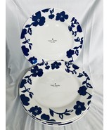 New S/4 KATE SPADE Primrose Drive Floral Cobalt Blue Navy Dinner Plates ... - $127.70