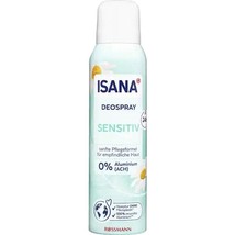 ISANA Sensitive deodorant spray 0% ALUMINUM  150ml -FREE SHIPPING - $9.41