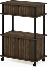 Columbia Walnut/Black Turn-N-Tube Kitchen Storage Cart From Furinno. - $112.98