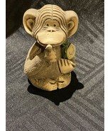 Vintage Artesania Rinconada Monkey holding bottle of scotch signed clay ... - £11.80 GBP