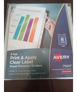 8 Tab Print &amp; Apply Clear Label Sheet Protector Dividers - $18.69