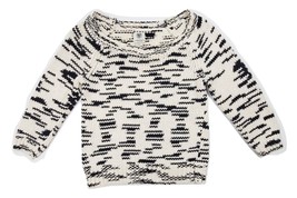 American Eagle Women&#39;s Loose Knit Sweater Scoop Neck Large Black White - $4.99