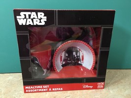 Disney Star Wars 3 pc Darth Vader Graphics Mealtime Bowl Plate Cup Gift ... - $13.06