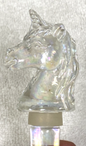 Unicorn Head Figural Iridescent Translucent Glass Wine Bottle Stopper Only - $16.34
