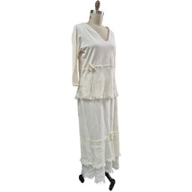 Rare VTG Christine Damen Cream Cotton Linen Maxi Skirt Set Fray/Fringe  ... - $77.22 Rare VTG Christine Damen Cream Cotton Linen Maxi Skirt Set Fray/Fringe  ... - $77.22