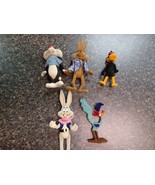 Vtg 6&quot; Wile E Coyote Bugs Daffy Looney Tunes Flocked Figures 1988 Lucky ... - $64.34