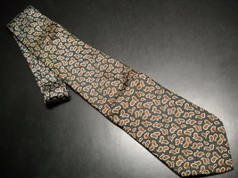 Brooks Brothers Makers Neck Tie Silk Dark Green with Paisley Accents - £9.42 GBP