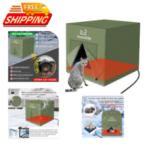 Large Heated Cat House For Outdoor Cats In Winter Anti-Soaking Insulated... - £95.97 GBP