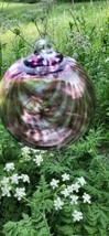 Hanging Glass Ball 4&quot; Diameter Purple Swirls Gazing Ball (1) #43 - $16.04