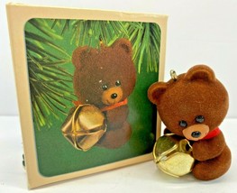 Hallmark Keepsake Christmas Ornament Jingling Teddy 1982 Bear Bell Box - £9.48 GBP