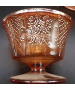 Vtg Carnival Normandie Pattern Glass Footed Sherbet Dish Iridescent Mari... - $186.21 MXN
