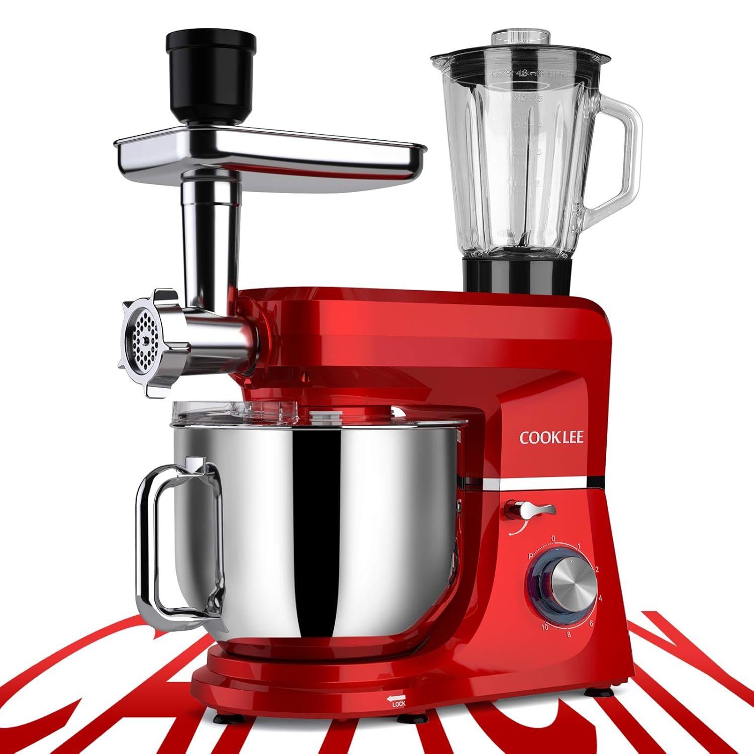 6-In-1 Stand Mixer, 8.5 Qt. Multifunctional Electric Kitchen Mixer With 9 Access
