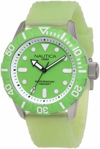Nautica South Beach Green Dial Jelly Men&#39;s Watch Rubber Silicone Strap N09605G  - £32.98 GBP