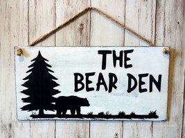 The Bear Den - Rustic Handmade Outdoor Theme Wood Sign - £8.94 GBP
