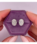 OVAL DIAMOND STUD EARRING - $1,243.40 CAD