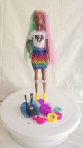 Barbie Leopard Rainbow Hair Doll with Color-Change Hair Feature - $14.41