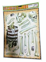 Haunted House Horror Props Creepy Decal Clings Halloween Decorations-SKULL Bones - £3.74 GBP