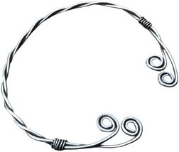 Medieval Braided Silver Torc Necklace Forged Iron Neck Torc, Viking Torc, Mediev - £23.54 GBP