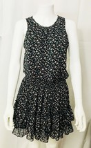 Forever 21 Dress Sleeveless Elastic Waist Tiered Chiffon Floral Sundress Small - £13.42 GBP