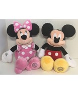 Disney Store lot 2 Mickey and Minnie Mouse pink dress plush stuffed anim... - £11.82 GBP