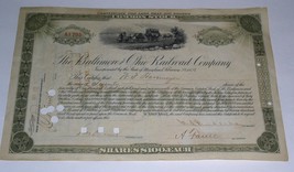 The Baltimore Ohio Railroad Company B&amp;O Stock Certificate Vintage 1905 #A1795 - £10.19 GBP