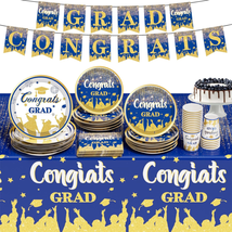 2024 Graduation Party Decorations, Blue Graduation Party Supplies Dispos... - $23.54