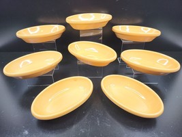 8 Buffalo China Yellow Orange Oval Casseroles Set Restaurant Ware Side Dish Lot - £61.96 GBP