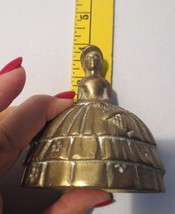 Small 3 1/2&quot; Antique Victorian Brass Crinoline Lady Bell - £19.93 GBP