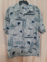 Aftco Blue Water Mens Size Large Marlin Sport Fishing Boat Shirt - $16.71