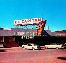 El Capitan Gambling Hall Saloon Hawthorne NV 1950s Cars UNP Chrome Postcard L5 - £7.06 GBP