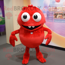 Red Crab Cakes mascot costume character dressed with a V-Neck Tee and Cummerbund - $1,249.00