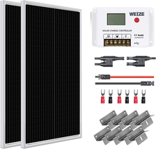200W 12 Volt Solar Panel Starter Kit with 30A PWM Charge Controller, High Effici - £231.56 GBP