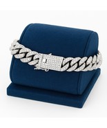 10 Inch Cuban Link Bracelet 18K White Gold Plated 14mm For Men And Women - $27.67