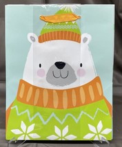3 Holiday Gift Bags 2 Pack 7” X 3.9” X 9” Polar Bear / Polka Dots - £1.95 GBP