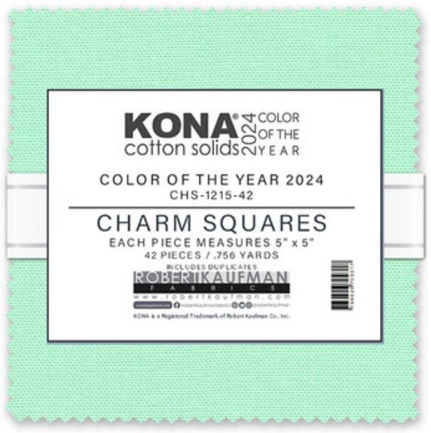 5&quot; Charm Pack - Kona Cotton Solids Color of the Year 2024 Fabric Precuts... - $10.97