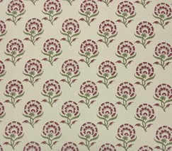 Ballard Designs Katie Red Green Flax Floral Multipurpose Fabric By Yard 54&quot;W - £19.76 GBP