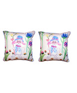 Pair Of Betsy Drake Mrs. Farmer Small Outdoor Indoor Pillows 12 X 12 - £69.91 GBP