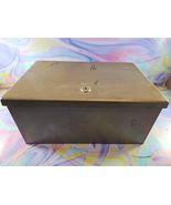 Dense Metal Gold/Beige Lockbox, 14&#39;&#39; x 9&#39;&#39; x 6.5&#39;&#39;, No Key - $29.99