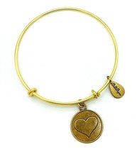 Bella Ryann Gold Tone Heart Charm Expandable Bangle Bracelet - £9.49 GBP