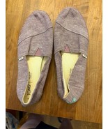 TOMS Women&#39;s Purple Linen Slip On Shoe Size 9 - $34.73 CAD