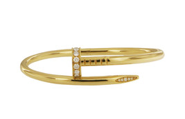 Cartier Juste Un Clou Nail Yellow Gold Diamond Bracelet Size 16 - £6,756.17 GBP