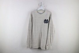 Vintage 90s Womens Size Large Terry Cloth Notre Dame University Sweatshirt Gray - £30.97 GBP