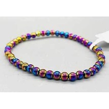 4mm Hematite, Rainbow bracelet - $5.75
