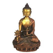 Old Tibetan Brass Buddhism Bodhisattva Sakyamuni Buddha Statue - $88.00