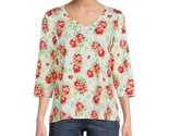 Pioneer Woman ~ 3/4 Sleeves ~ V-Neck ~ Floral Print T-Shirt ~ Size 4XL (24) - £17.78 GBP