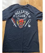 Stranger Things T-Shirt Men&#39;s Size Med Hellfire Club Black Short Sleeves... - £12.69 GBP