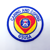 Girl Scout CARING IS COPING GS USA Badge Patch Initiative Fun Patches - $5.83